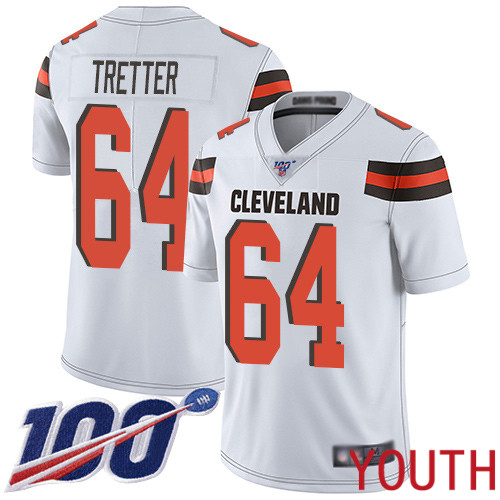 Cleveland Browns JC Tretter Youth White Limited Jersey 64 NFL Football Road 100th Season Vapor Untouchable